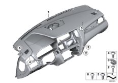 облицовка панели приборов для BMW F25 X3 18d B47 (схема запасных частей)