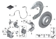 Тормозной механизм заднего колеса для BMW G06 X6 40iX B58C (схема запасных частей)