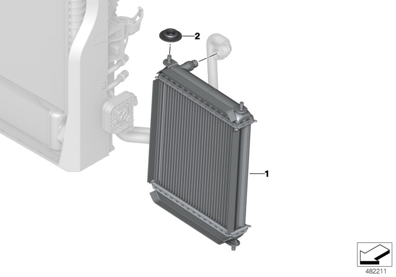Доп. радиатор в колесной нише для BMW RR31 Cullinan N74L (схема запчастей)