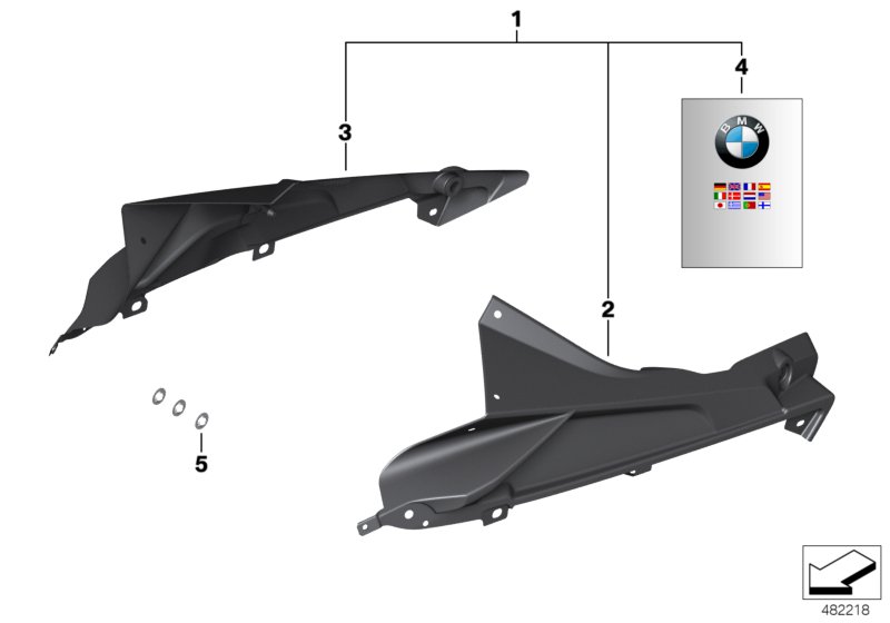 Держатель эмблемы HP, карбоновый для BMW K46 S 1000 RR 12 (0524,0534) 0 (схема запчастей)