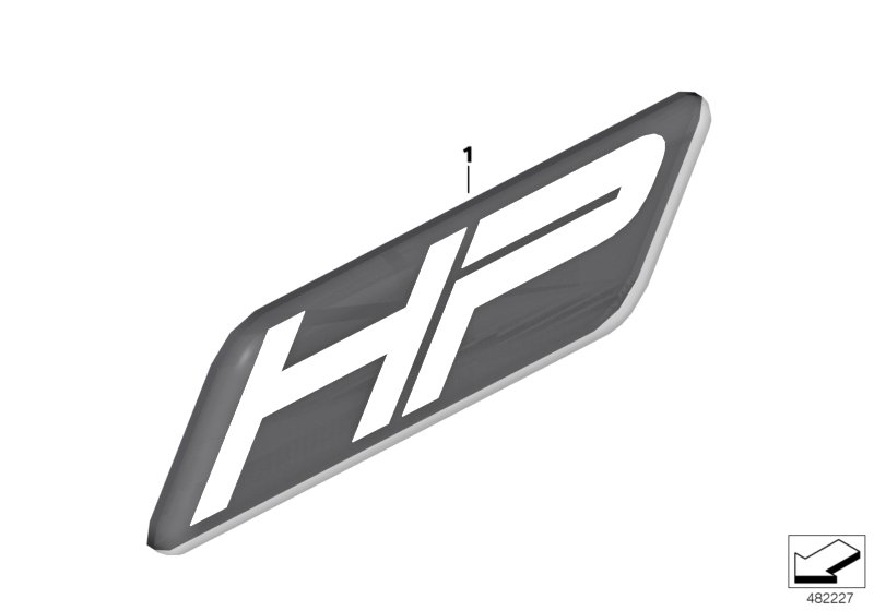 Эмблема "HP" для BMW K43 K 1200 R Sport (0585,0595) 0 (схема запчастей)