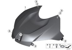 Кожух глушителя шума всас. HP, карбон для BMW K46 S 1000 RR 17 (0D50, 0D60) 0 (схема запасных частей)