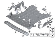 Экран моторного отсека для BMW F25 X3 28iX N52N (схема запасных частей)