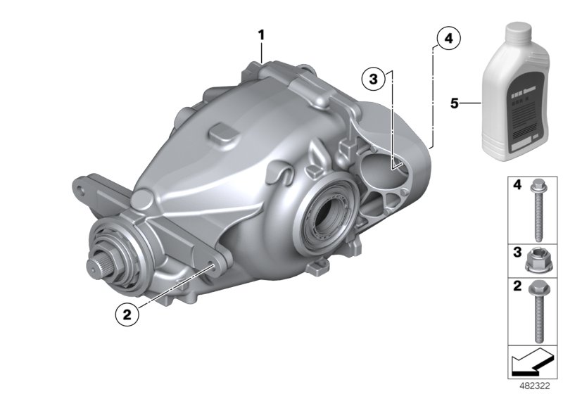 редуктор главной передачи для BMW F30 320iX N20 (схема запчастей)