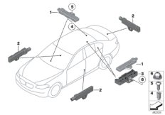 Детали антенны комфортного доступа для BMW F11 520i N20 (схема запасных частей)