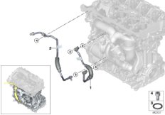 Система охлаждения-турбонагнетатель для BMW G31 530i B48D (схема запасных частей)