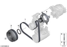 Ременный привод для BMW G01 X3 20iX B46D (схема запасных частей)