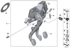 Педальный механизм для а/м с МКПП для BMW F45 218dX B47 (схема запасных частей)