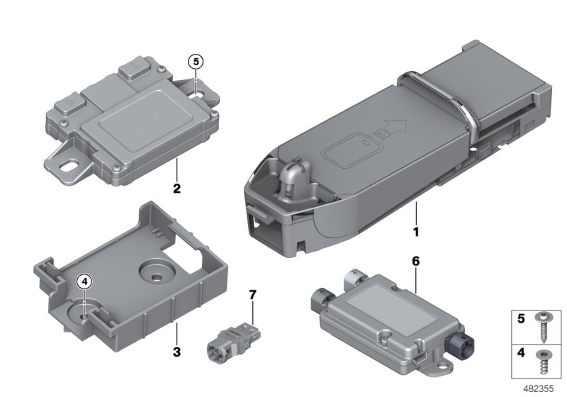 Детали телефония беспроводная зарядка для BMW F33 420d B47 (схема запчастей)