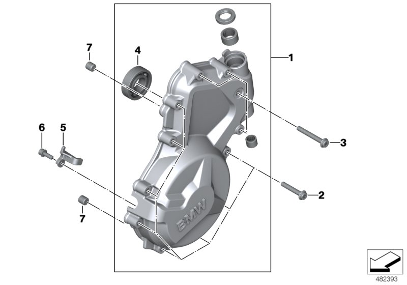 Крышка картера двигателя Л для BMW K47 S 1000 R 17 (0D52, 0D62) 0 (схема запчастей)