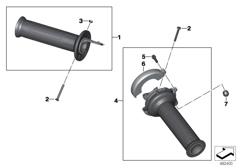 Ручки руля без подогрева для MOTO K73 F 800 R (0217,0227) 0 (схема запчастей)