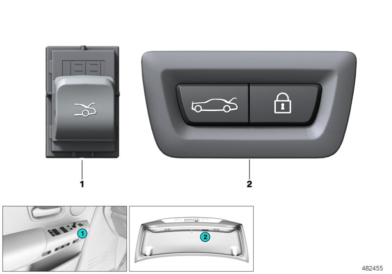Переключатель багажная дверь/ЦЗ для BMW RR11 Phantom N74L (схема запчастей)