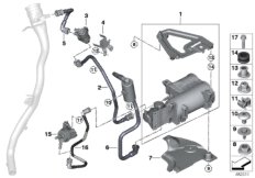Фильтр с акт.углем/вентил.с.подачи топл. для BMW F60 Cooper SE ALL4 B38X (схема запасных частей)