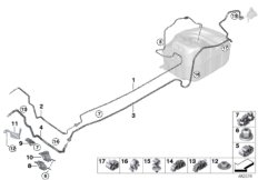 Топливопровод/ элементы крепления для BMW F60 Cooper SE ALL4 B38X (схема запасных частей)