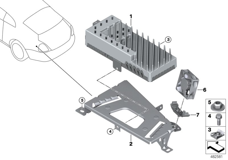 Усилитель/кронштейн для BMW RR31 Cullinan N74L (схема запчастей)