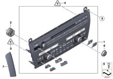 Пан.упр.радиоприемником и кондиционером для BMW F01 730i N52N (схема запасных частей)