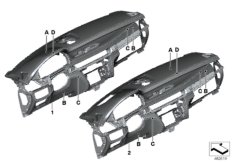 Индивидуальная панель приборов, кожа для BMW F15 X5 25dX N47S1 (схема запасных частей)