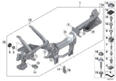 опора панели приборов для BMW RR12 Phantom EWB N74L (схема запасных частей)