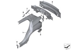 Крыло/облицовка задней части для BMW F39 X2 25dX B47E (схема запасных частей)