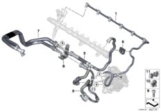 Топливопроводы/элементы крепления для BMW G31 530d B57 (схема запасных частей)