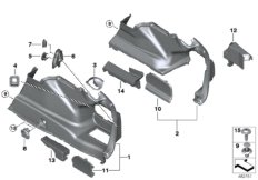 Обшивка багажного отделения П для BMW G30 520i B46D (схема запасных частей)