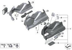 Обшивка багажного отделения Л для BMW G30 520i B46D (схема запасных частей)