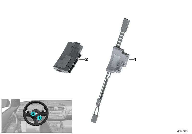 ЭБУ эл.блока в рулевом колесе M-Sport для BMW F23N M240iX B58 (схема запчастей)