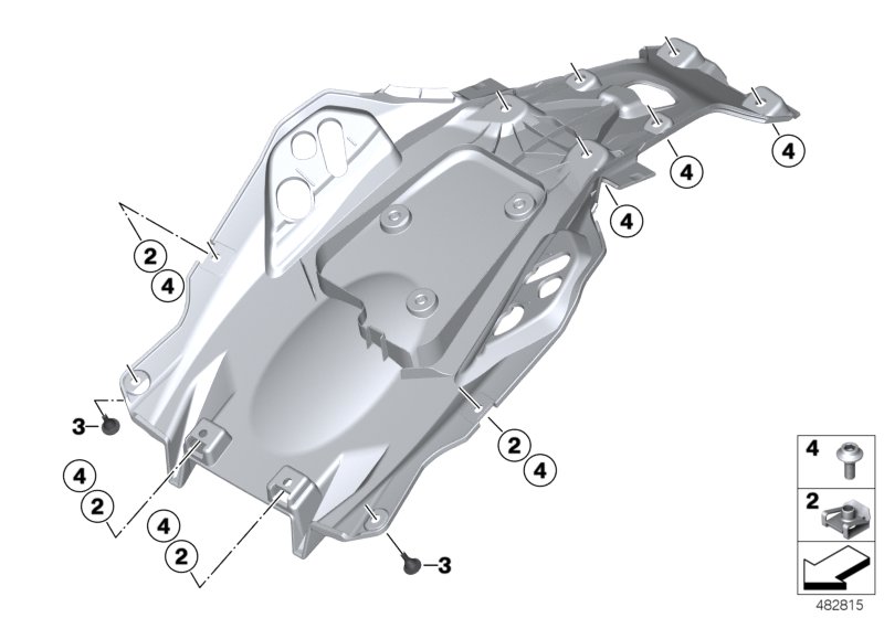 Нижняя часть кормы для BMW K02 G 310 GS (0G02, 0G12) 0 (схема запчастей)