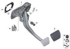 Педальный механизм АКПП для BMW RR11 Phantom N74L (схема запасных частей)