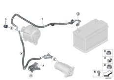 Провод батареи/провод стартера для BMW F48 X1 20i B48C (схема запасных частей)