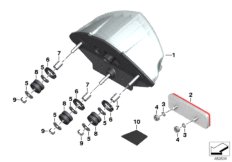 Светодиодный блок задних фонарей для MOTO K25 R 1200 GS 10 (0450,0460) 0 (схема запасных частей)
