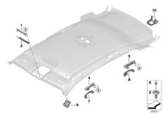 Доп.элементы потолка для BMW G01 X3 25dX (TX51) B47 (схема запасных частей)