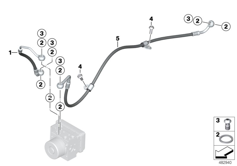 Трубопровод тормозного привода Зд для MOTO K82 F 850 GS Adve. (0K01, 0K03) 0 (схема запчастей)