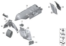 Звукоизоляция Зд для BMW G01 X3 20iX B46D (схема запасных частей)