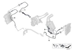 Шланги охл.жидк. блока управления для BMW F12 650iX 4.4 N63N (схема запасных частей)