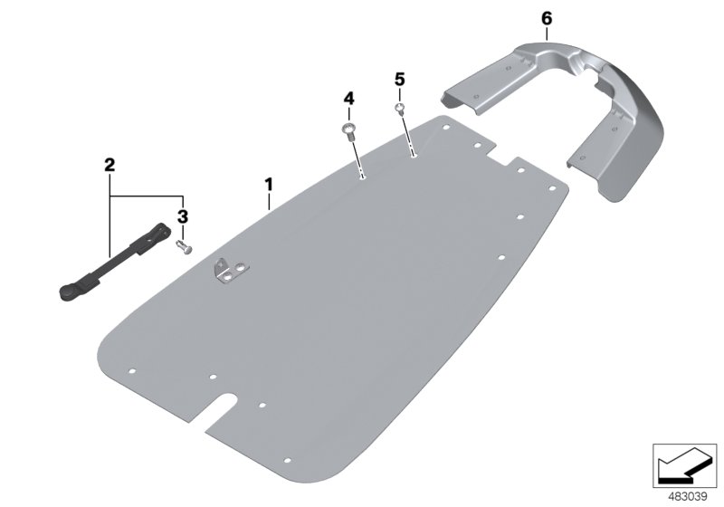Пластина крепл.и накладка для спецавтом. для BMW R13 F 650 GS 00 (0172,0182) 0 (схема запчастей)