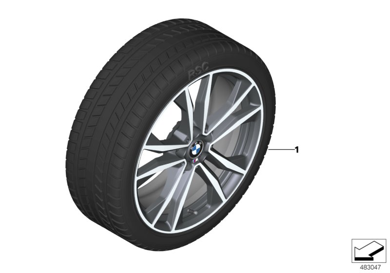 Spike/SC колесо в сб.зим. диз. 715M -19" для BMW F48 X1 20iX B48 (схема запчастей)