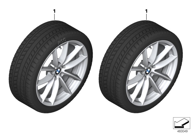 Spike/SC колесо в сб.зим. диз. 618-18" для BMW G01 X3 30dX (TX72) B57 (схема запчастей)