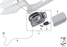 Заслонка заливного отверстия для BMW F30 Hybrid 3 N55 (схема запасных частей)