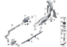 Водяные шланги-насос-клапан N74 для BMW RR4 Ghost N74R (схема запасных частей)