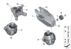 Подвеска двигателя для BMW G01 X3 25dX (TX51) B47 (схема запасных частей)