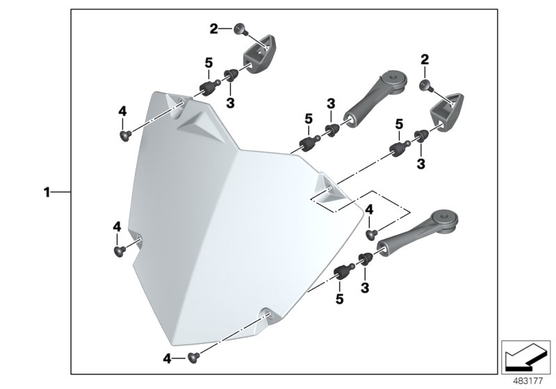 К-т защитного кожуха фары для MOTO K51 R 1250 GS Adv. (0J51, 0J53) 0 (схема запчастей)