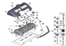Крышка головки блока цилиндров для BMW E61N 523i N52N (схема запасных частей)