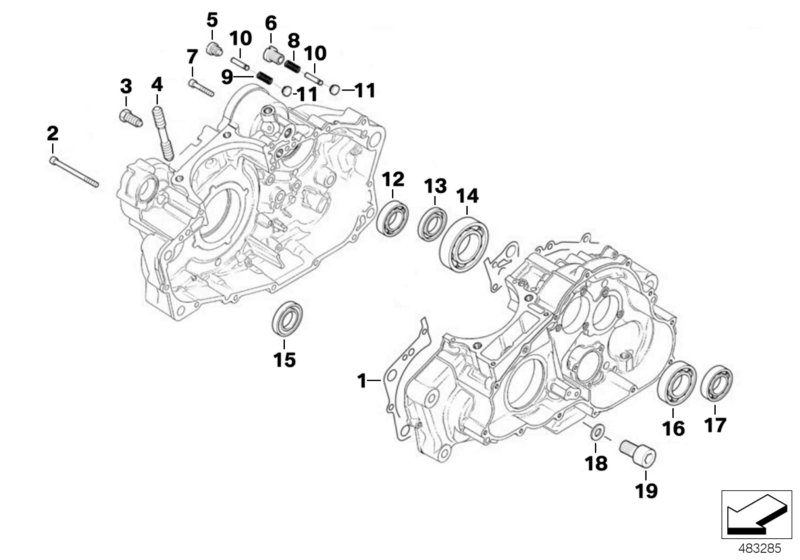 Картер двигателя дополнительные элементы для BMW R131 G 650 GS 11 (0188,0189) 0 (схема запчастей)