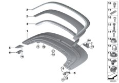 Крышка отделения для складного верха для ROLLS-ROYCE RR6 Dawn N74R (схема запасных частей)