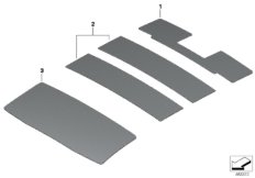Звукоизоляция крыши для BMW G01 X3 20i B48 (схема запасных частей)