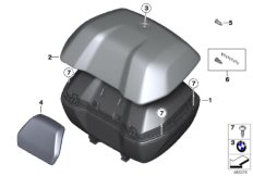 Топкейс 49 л для MOTO K50 R 1200 GS (0A01, 0A11) 0 (схема запасных частей)