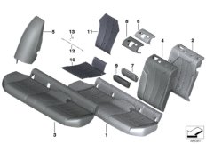 Набивка и обивка задн.сид.,люк в спинке для BMW G31 540iX B58 (схема запасных частей)