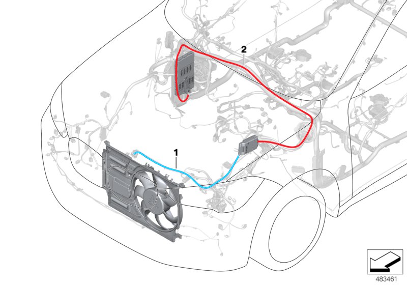 Шины питания основной жгут проводов для BMW F48 X1 18d B47 (схема запчастей)