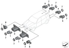 Ультразвуковой датчик для BMW E70N X5 M50dX N57X (схема запасных частей)